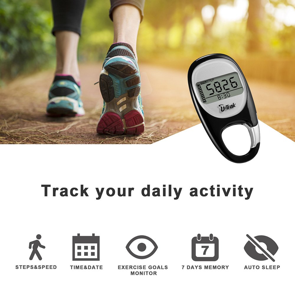 Next-Station Simple 3D Pedometer Portable Walking Step Counter with Carabiner Clip for Men/Women/Pets - Image 3