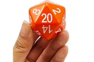 BESCON DICE Bescon Jumbo Glowing D20 38MM, Big Size 20 Sides Dice Blue Glow in Dark, Big 20 Faces Cube 1.5 inch