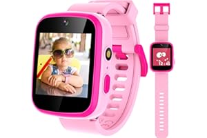 Vakzovy Kids Smart Watch , Gifts for 3-10 Year Old Girls Dual Camera Touchscreen Smart Watch with Music Player, Educational Toys Toddles Birthday Gift for Girls Ages 6 7 8