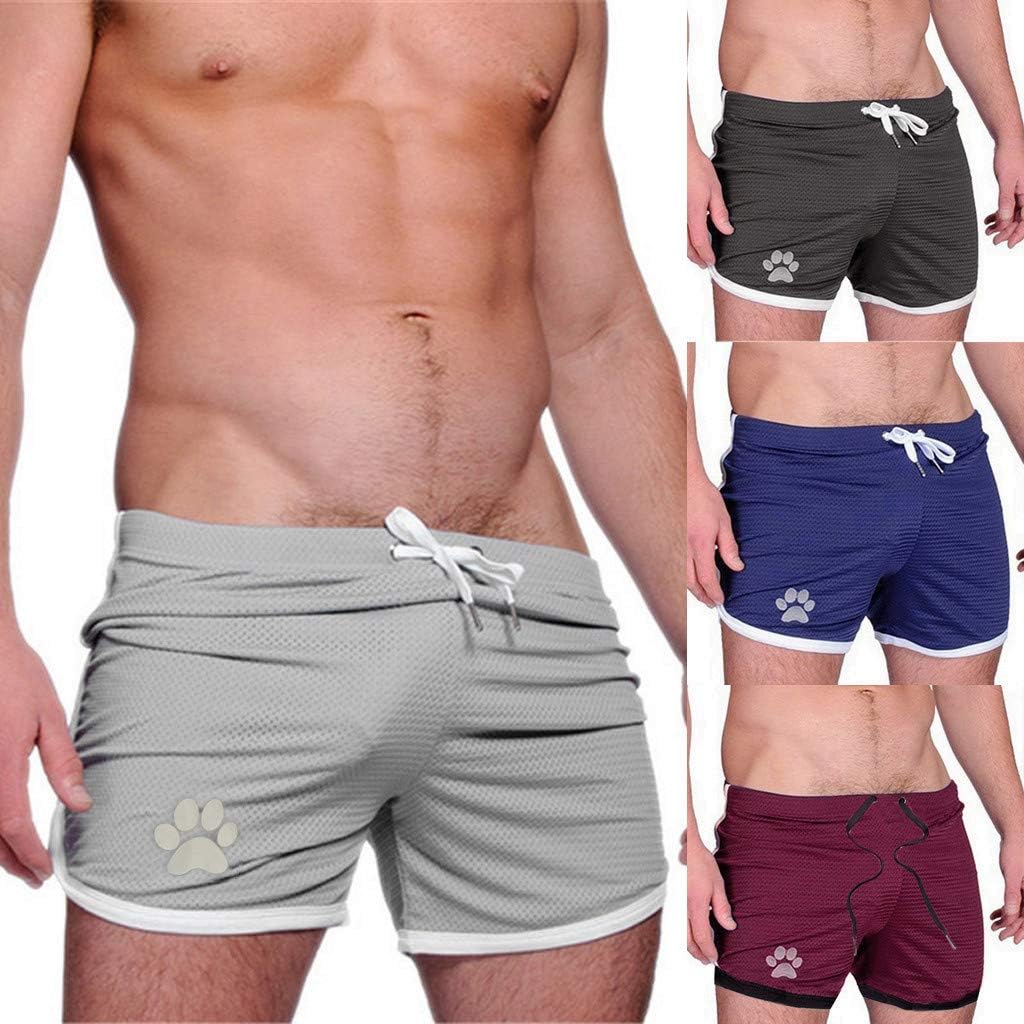 UOFOCO Men's Summer Casual Quick-Drying Shorts Breathable Drawstring Sport Short Pants | 