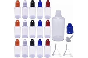 JOYWEE 30 Pack, 30ml Empty Plastic LDPE Dropper Bottle Funnel Eliquid Applicator Squeeze Dropping Bottle Thin Tip with Childp