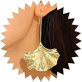 Xduargs Boho Exaggerate Leaf Dangle Earrings Vintage Ginkgo Leaf Hook Earrings Gold Tree Leaf Earrings Personalized Autumn Leaf Drop Earrings Jewelry for Women