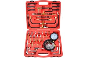 Prokomon Fuel Injection Pump Pressure Tester, 0-140 PSI / 10 Bar Fuel Pressure Tester Kit for Most Car Brands