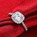 EnjoIt Silver Plated CZ Crystal Square Rings Wedding Rings for Women