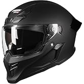 Crown Racing Model 601 DOT Full Face Motorcycle Helmet, Dual Visor | aldults, removable washable liner, quick-release buckle and inner sun visor for street bike riding and daily commuting