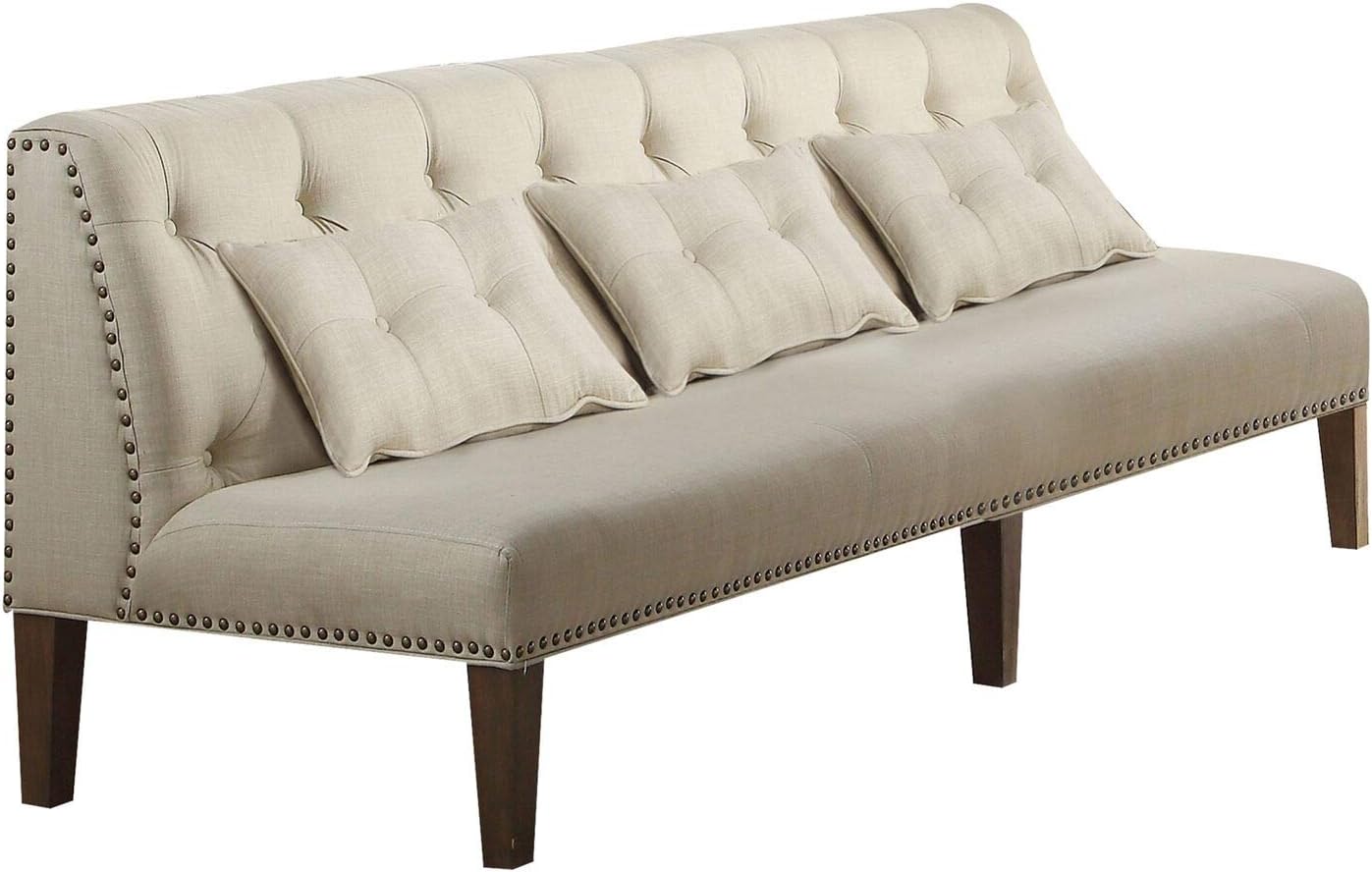 Amazoncom Major Q 88 L Transitional French Style Beige Fabric Button Tufted Banquette Bench Wooden Amazoncom Major Q 88 L Transitional French Style Beige Fabric Button Tufted Banquette Bench Wooden