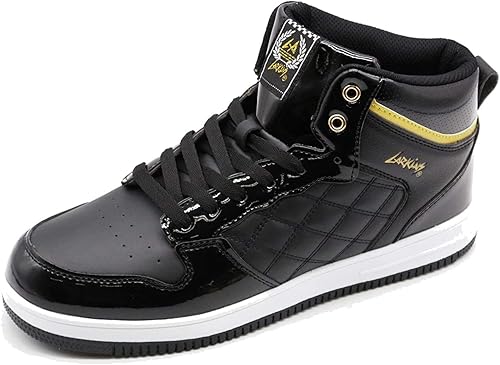 Amazon ラーキンス スニーカー メンズ 靴 ハイカット 白 黒 ホワイト ブラック 軽量 軽い 幅広 3e キルティング L 6692 スニーカー