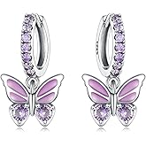 Cycuff 925 Sterling Silver Hoop Earrings Colorful Cubic Zirconia Jewelry Drop Earrings for Women Set Earring Gifts for Her