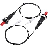 Aupoko 2 Sets Piezo Spark Ignition with Cable Push Button Igniter, Type of 1 Out 2 Electrode 200 Degree Resistance Wire, Fit for Gas Fireplace Gas Oven Gas Heater lgniter Ceramic Kitchen Lighter​