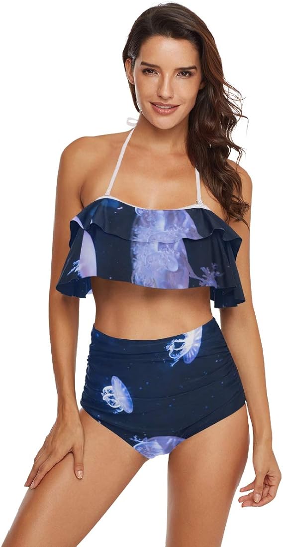 Naivey Underwater Jellyfish Swimsuits for Women High Waist
