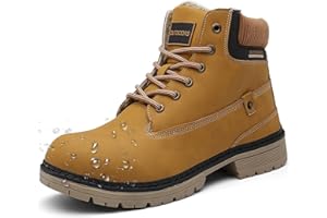 Eagsouni Mens Womens Snow Boots Warm Fur Lined Ankle Booties Hiking Trekking Trail Climbing Shoes Lace Up Anti-Slip Waterproof Working Outdoor Backpacking Boots