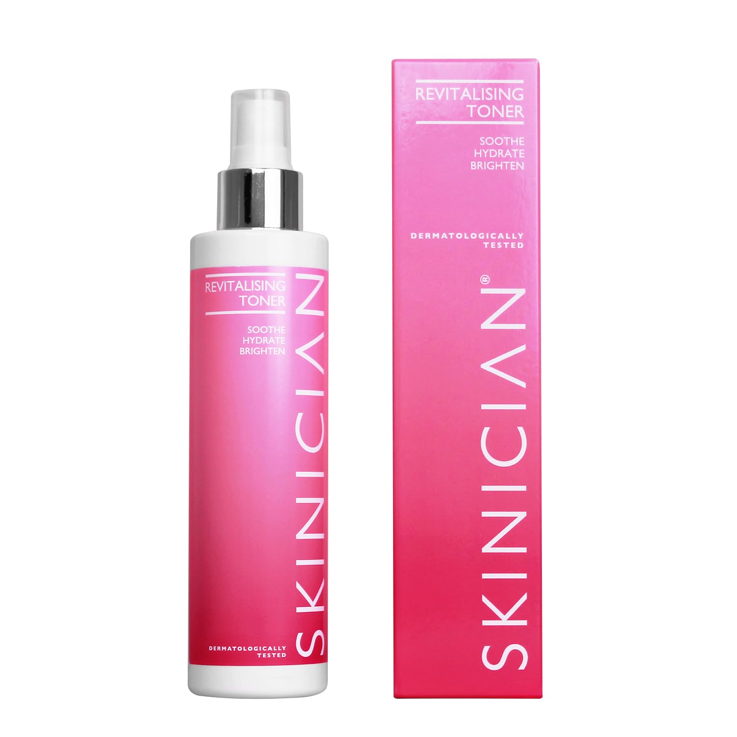 SKINICIAN Revitalising Toner - Hydrating Toner for Brighter Looking Skin - Facial Toner with Soothing Cucumber & Vitamin B5 - Revitalise Skin - Spray Mist - Vegan & Cruelty Free (200ml)