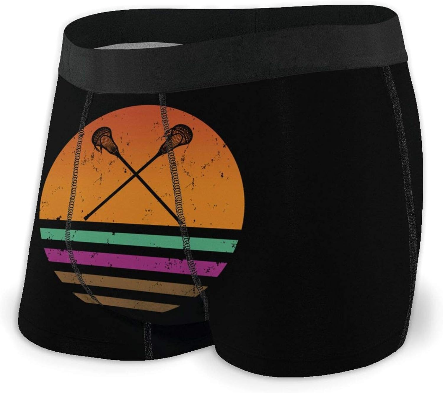 Vintage Retro Lacrosse Player Silhouette Mens Underwear