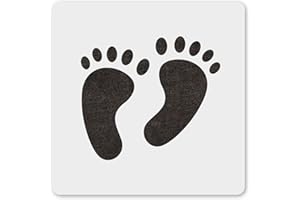 MAGJUCHE Footprint Stencil 6 Inches, Reusable Baby Feet Stencil for Painting DIY Crafts Decor