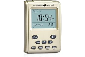 Azan Table Clock Arab Desktop Prayer for All Prayers Bla Direction Home Mosque Digital Azan HA-3011 LCD Prayer Table Clock Ar