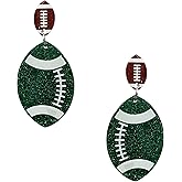 Solighter Game Day Earring Acrylic Rugby Stud Earrings for Women Lightweight Sport Lover Jewelry