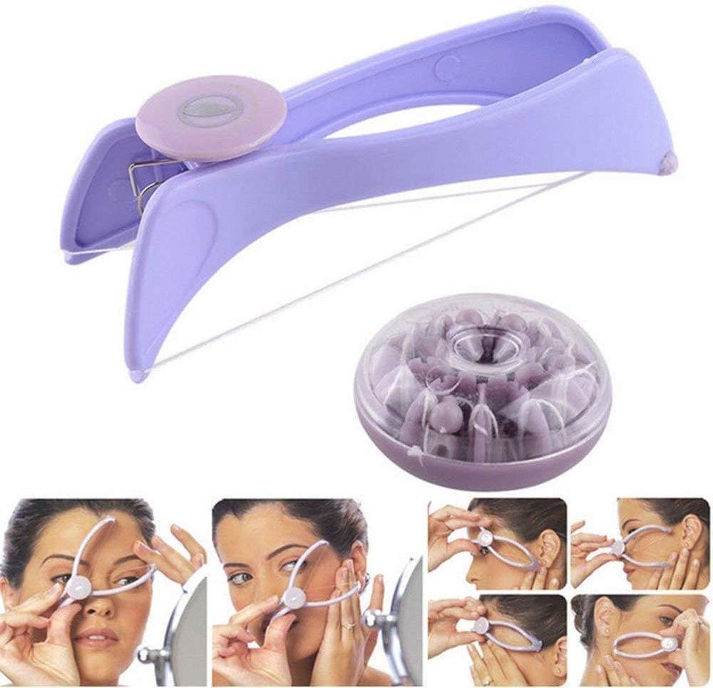 HEMIZA Zamkar Trades Eyebrow Face and Body Hair Threading and Removal System Tweezers for Women (Purple)