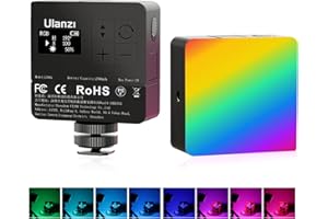 ULANZI VL49 Pro RGB Video Light, Mini Rechargeable LED Camera 360° Full Color Portable,2500-9000K Dimmable LED Panel Lamp w L