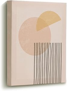 Wood Framed Canvas Wall Art Prints, Modern Art Wall Decor In Minimalist Abstract Design, Waterproof Art Work for Living Room, Bedroom - 9.8x7.8x1.0 inches