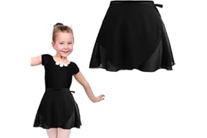 HaiFafafaing Ballet Wrap Skirt for Girls Short Chiffon Ballet Skirt Sheer Adjustable Dance Skirt for Toddler/Girls