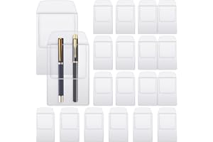 Tenceur 50 Pcs Pocket Protector Heavy Duty PVC Pen Holder Organizer Pouch for Shirts Lab Coats Pants Hospital Office Holds Pens Pointers Cards and Notes(Clear,Classic)