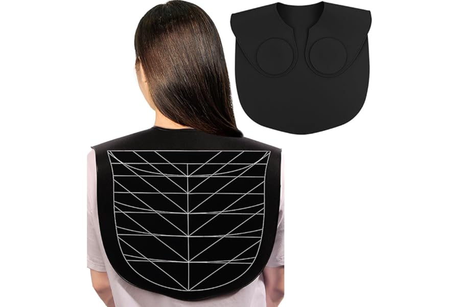 XDONEF Hair Cutting Guide Collar Silicone Waterproof Cutting Cape for Hair Stylist Hair Cutting Mat for Shoulders Hair Cut Mat with Guidelines Weighted Neck Wrap for Salon Home Large