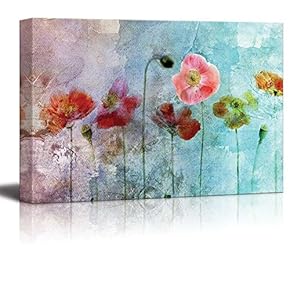 Beautifully Painted Flowers on a Watercolor Background