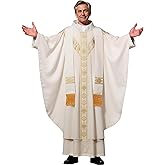 FAD-4U Church Catholic Priest Chasubles Vestments for Church Mass Vestments Robe with Stole