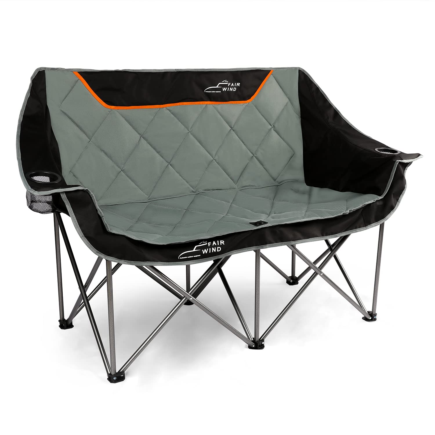 Photo 1 of (used)(dirty) FAIR WIND Oversized Fully Padded Camping Chair Folding Loveseat Camping Couch Double Duo Chair Heavy Duty Quad Fold Arm Chair