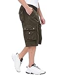BEST SOUTH Men's Capri Long Twill Cargo Shorts