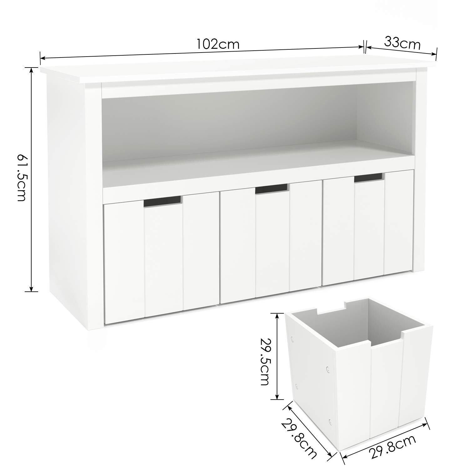 Homfa Armario Almacenaje Armario Madera Para Juguetes Organizador Para