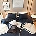 MKXI Simple Bedroom Collection 3 Pieces Navy Queen Size Duvet Cover Set,Cross Printed