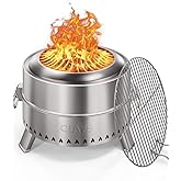 CIAYS Smokeless Firepit, 19 Inch Fire Pit for Camping with Patented Technology, Portable Fire Pit for Outside with Steel Gril