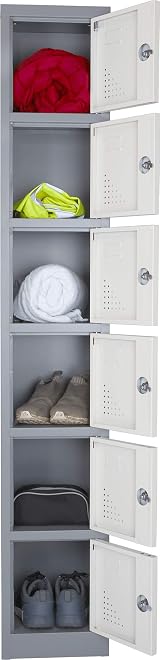 The Workplace Depot 6 Door Heavy Duty Metal Locker Grey Steel view 4