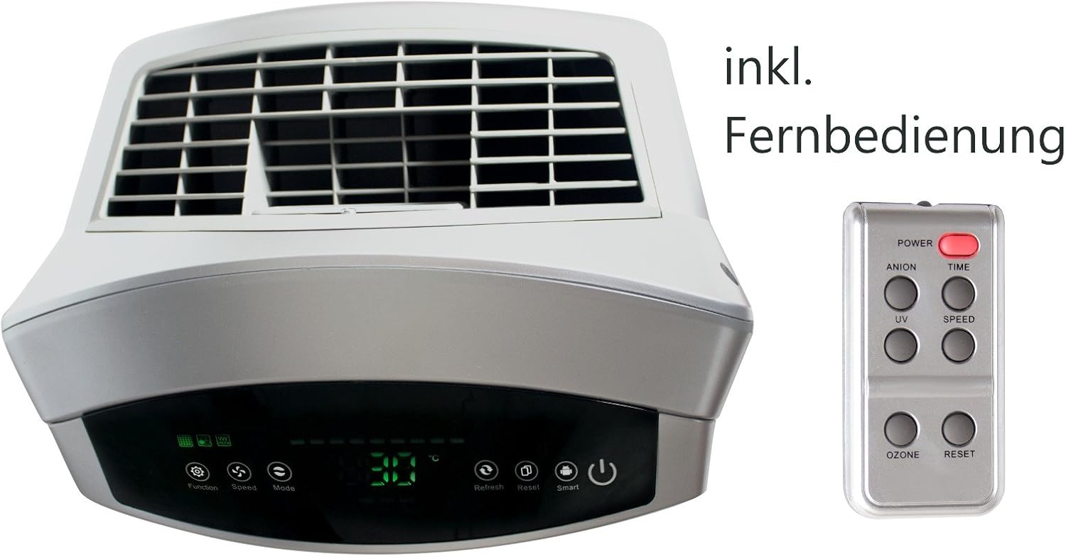 Baren B H03 Si Luftreiniger 46m Mit Sensor Und Hepa Aktivkohle Fotokatalyse Filter Ionisator Uv Licht Ozongenerator Silber Amazon De Baumarkt