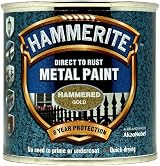 Hammerite 5084818 Metal Paint Hammered Gold 250ml Direct to Rust