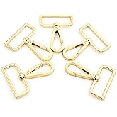MELORDY 15 Pcs Metal Swivel Lobster Clasp Claw Push Gate Snap Hooks for DIY Crafts Keychain Purse Handbag Making (Gold,1-1/2 inch)