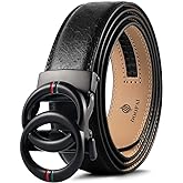 DOOPAI Belt Men, Ratchet Belt Dress Adjustable 1 3/8" Genuine Leather Designer Belt, Size Length Can be Cut, with Gift Box