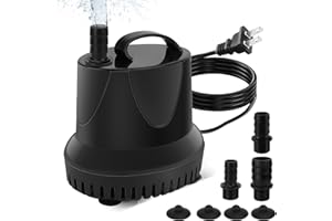 AOPULE Submersible Water Pump, 25W Submersible Pump, 1500L/H Ultra Quiet Water Fountain Pump, Aquarium Pump with 2 Nozzles & 
