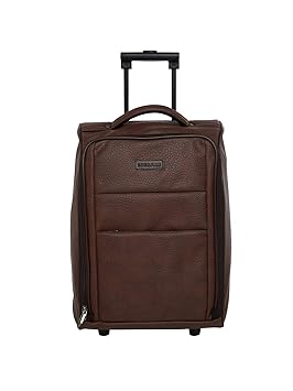 BagsRUs Carry-on Faux Leather Brown 49cm Cabin Trolley