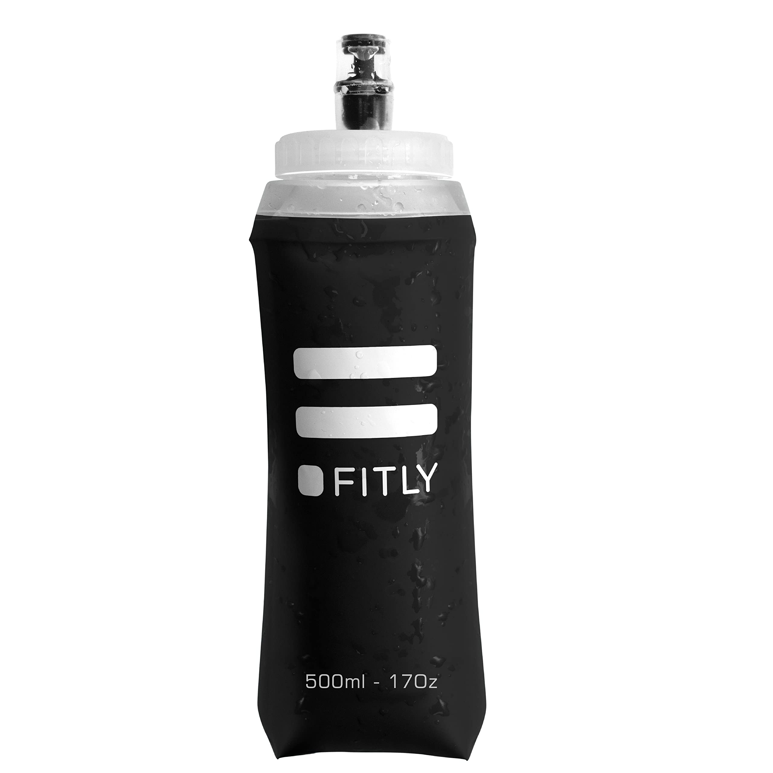 FITLY Soft Flask 500ml - Shrinks As You Drink Soft Water Bottle for Hydration On The Move - Collapsible Running Water Bottle, Hiking, Cycling - Soft Flask Running — image 1