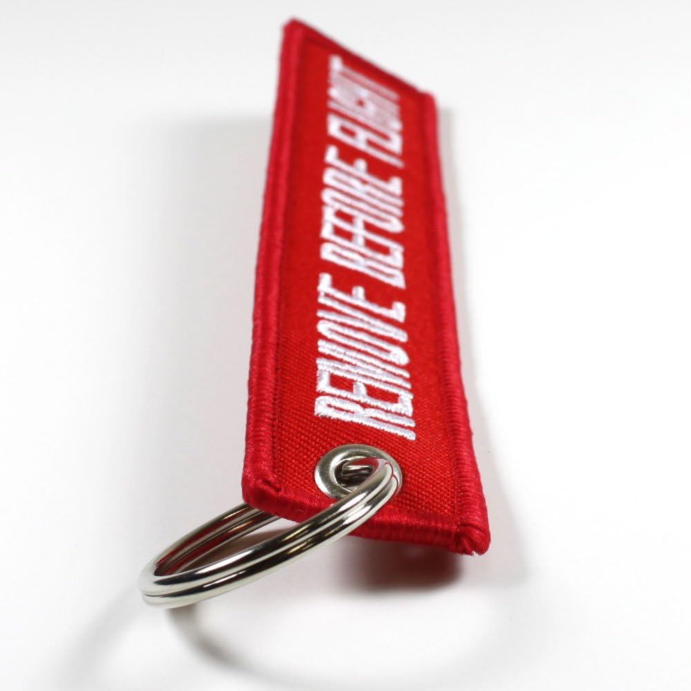 Rotary13B1 Remove Before Flight Key Chain - Red/White 1pc: Automotive