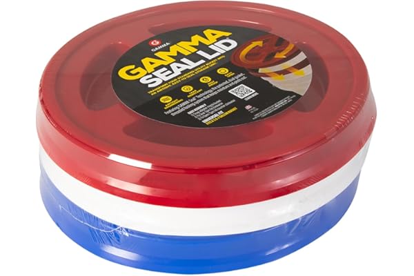 Gamma2 Gamma Seal Lid 3pk Combo for Utility Buckets - Fits 3.5, 5, 6 & 7 gallon buckets, Red, White & Blue, Made in USA