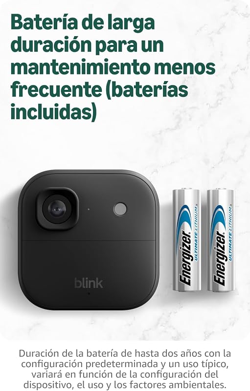 Cámara exterior 2K+ Blink (última generación) — cámara de seguridad inteligente inalámbrica, resolución de vídeo 2K, se necesita módulo de sincronización, no incluido — Cámara adicional, Negro