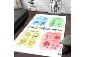 ZBIGTEE Rug for Classroom, Colorful Classroom Decor, Mental Health, Teacher Rugs for Classroom, Play Room Rugs Educational 2x3 3x5 4x6 5x8 Non Skid Class Play Mat for Girl Boy, Back to School Decoration