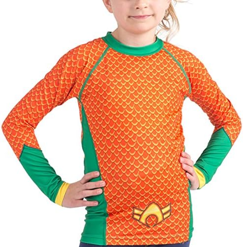 Aquaman Costume Kids Rashguard- Long Sleeve (S)