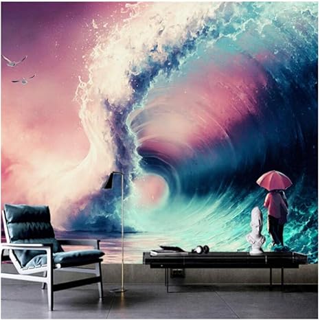 Amazon Wkxzz 壁の背景装飾画 Hdの居間の壁の注文の大きい壁画の緑の絹の布の壁紙 150x1cm 壁紙