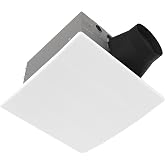 BREEZE EASY Bathroom Exhaust Fan, 50-80-110 CFM, Energy Star, BES5080110 | No-Attic Roomside Install, DC Motor, Low-Profile Grille, Ultra-Quiet <0.3 Sones, HVI Certified, 5-Year Warranty, US Support