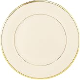 Lenox Eternal Gold Banded Ivory China Dinner Plate - | chip resistant | 10.75 inch width | classic everyday use, gift for women, dinner plates set, dinnerware