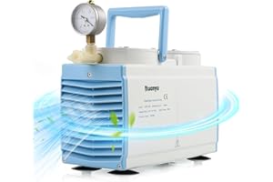 Huanyu Oilless Diaphragm Vacuum Pump 30L/min Lab Vacuum Pump Chemical Resistant No Oil Vacuum Pump Laboratory Vacuum Filtration Extraction Distillation 110V (Double Pumps, GM-0.5B)